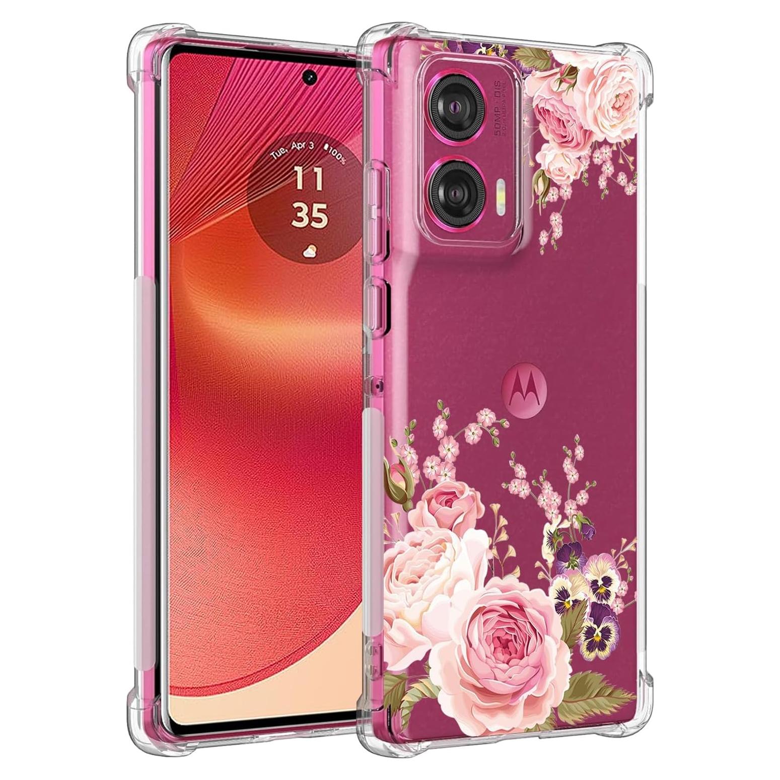 Funda TPU Rosa Floral para Motorola Edge 50 Fusion 5G