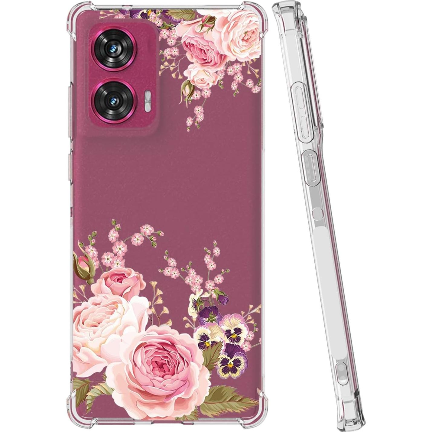 Funda TPU Rosa Floral para Motorola Edge 50 Fusion 5G