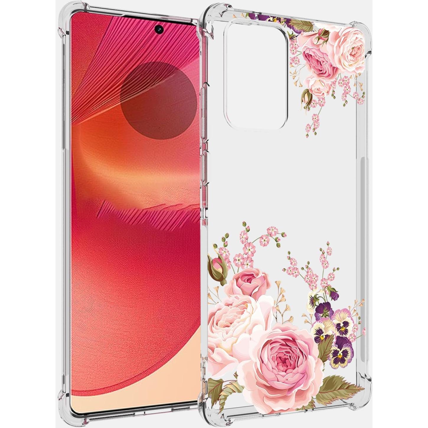Funda TPU Rosa Floral para Motorola Edge 50 Fusion 5G
