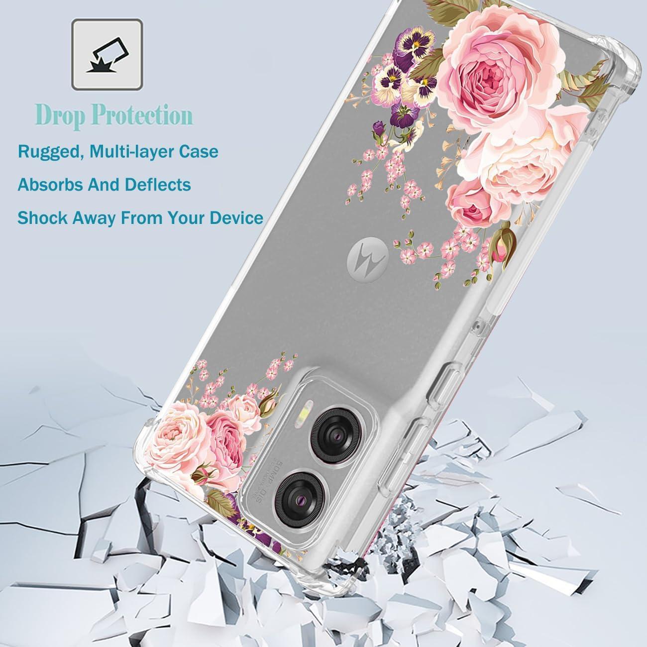 Funda TPU Rosa Floral para Motorola Edge 50 Fusion 5G