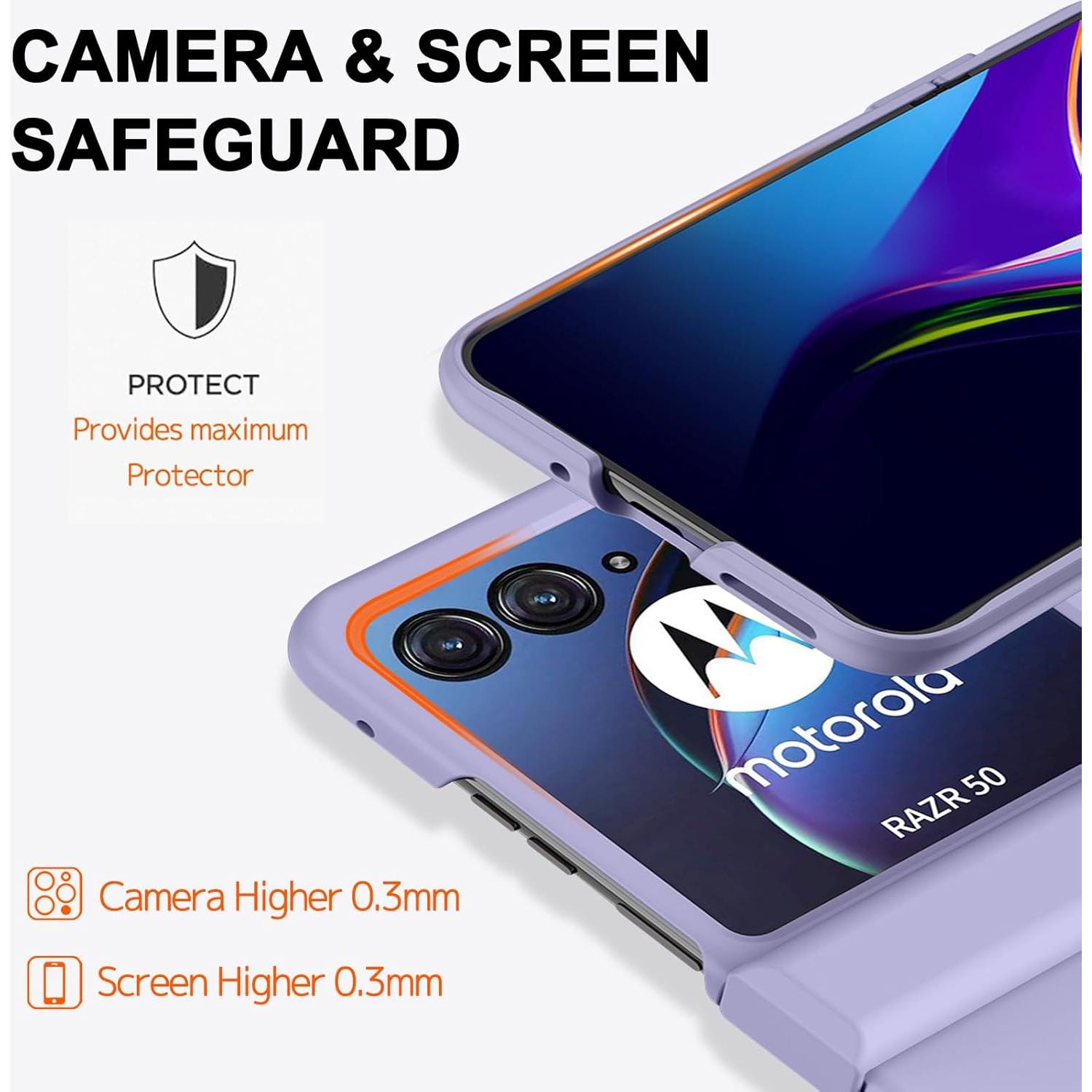 Funda Slim NINKI para Motorola Razr 50 2024 con Protección de Bisagra - Púrpura