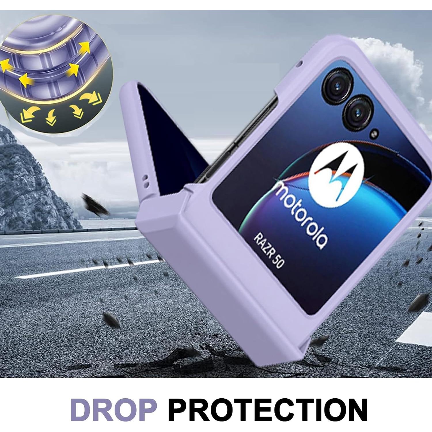 Funda Slim NINKI para Motorola Razr 50 2024 con Protección de Bisagra - Púrpura