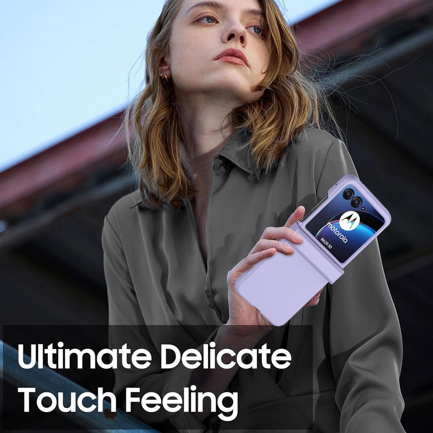 Funda Slim NINKI para Motorola Razr 50 2024 con Protección de Bisagra - Púrpura