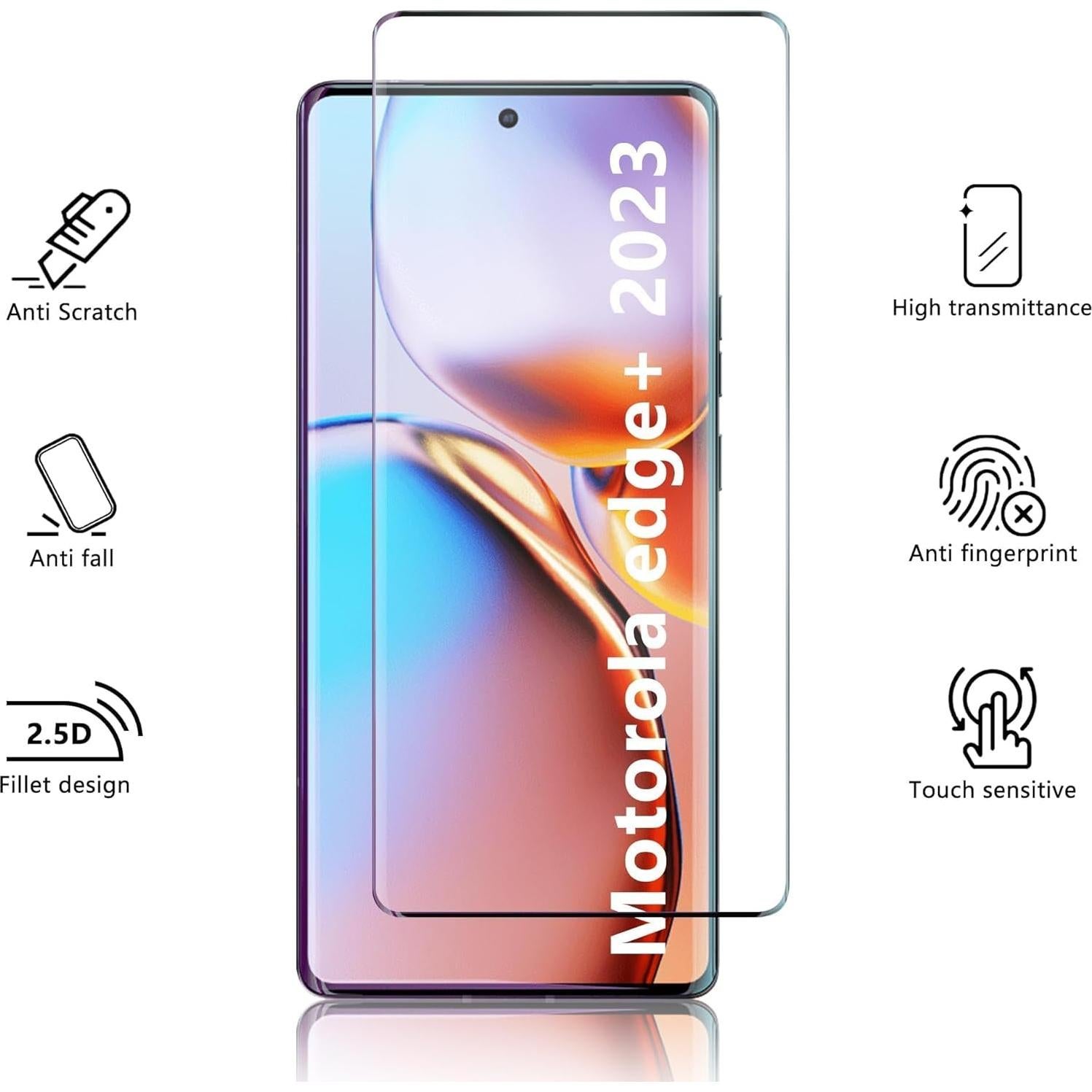 Protector de Pantalla Dureza 9H para Motorola Edge Plus 2023 - 2 Unidades