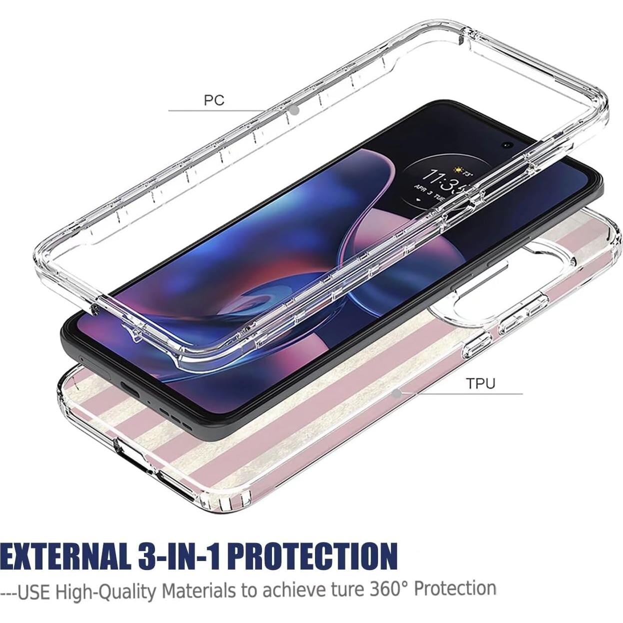 Funda Protectora Floral para Motorola Moto Edge 2022 5G