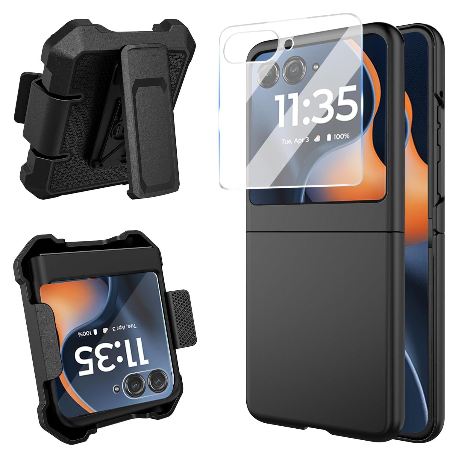 Funda delgada Haeuorey para Motorola Razr 2025/2024 con clip