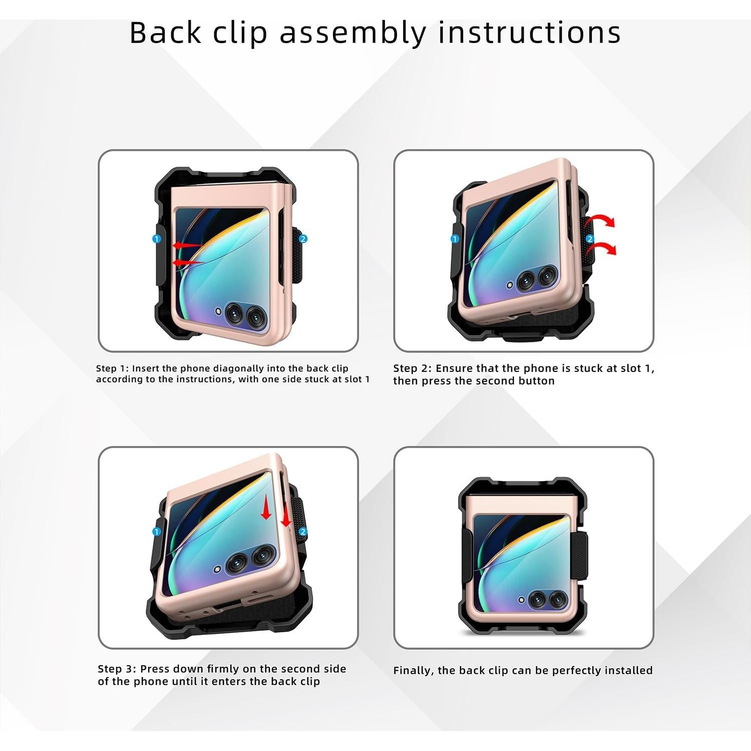 Funda delgada Haeuorey para Motorola Razr 2025/2024 con clip