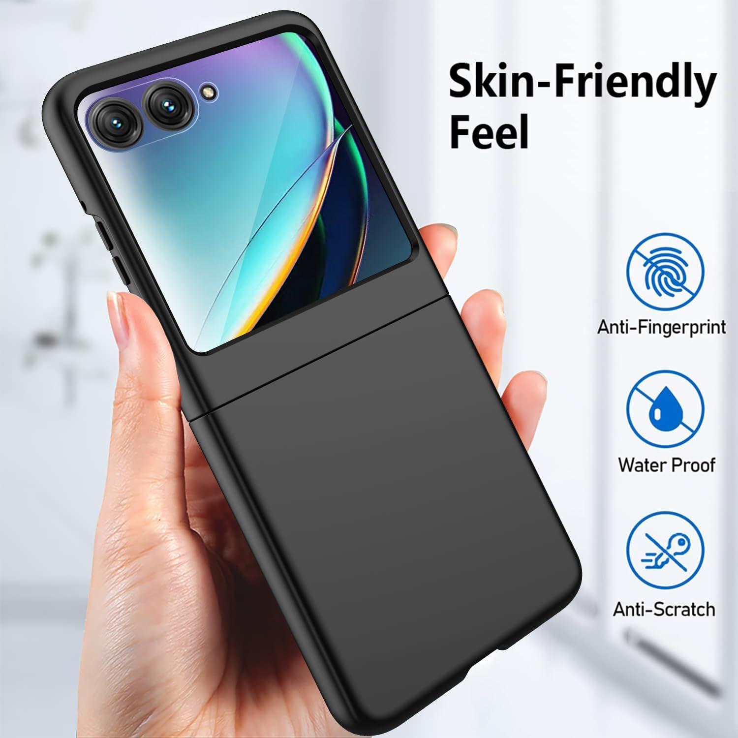 Funda para Motorola Moto Razr 2024 con protector de pantalla negro