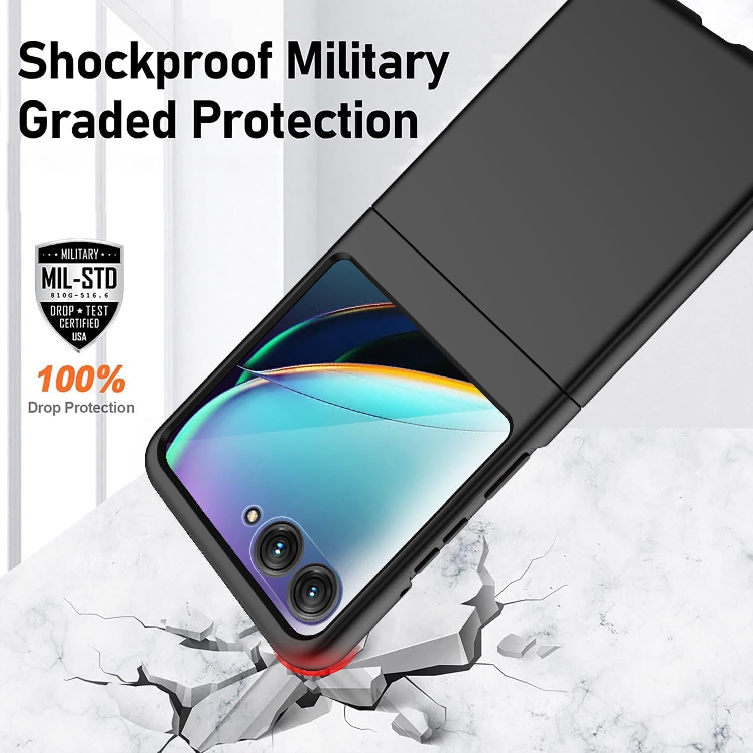 Funda para Motorola Moto Razr 2024 con protector de pantalla negro