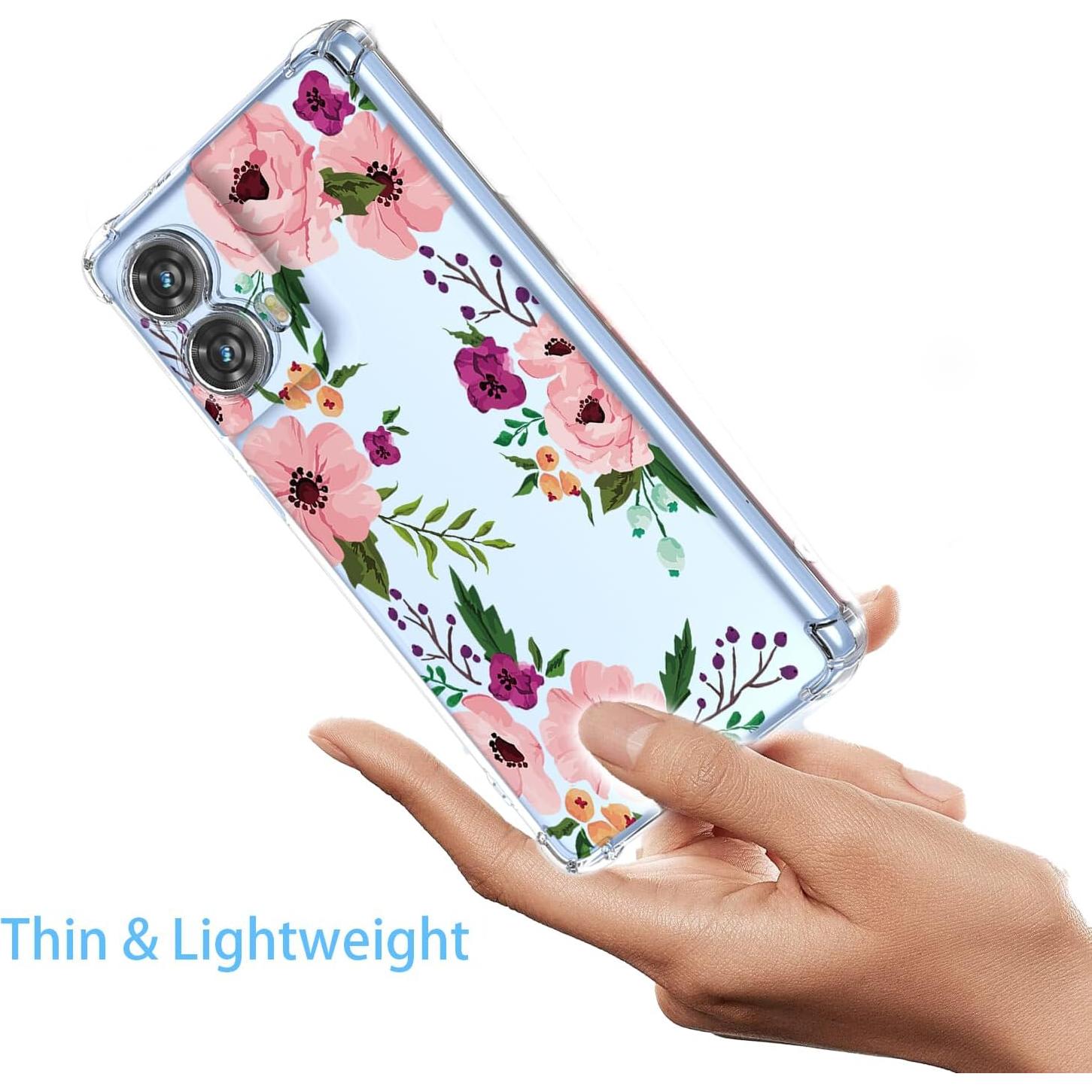 Funda Floral para Moto G85 5G - TPU Transparente y Suave