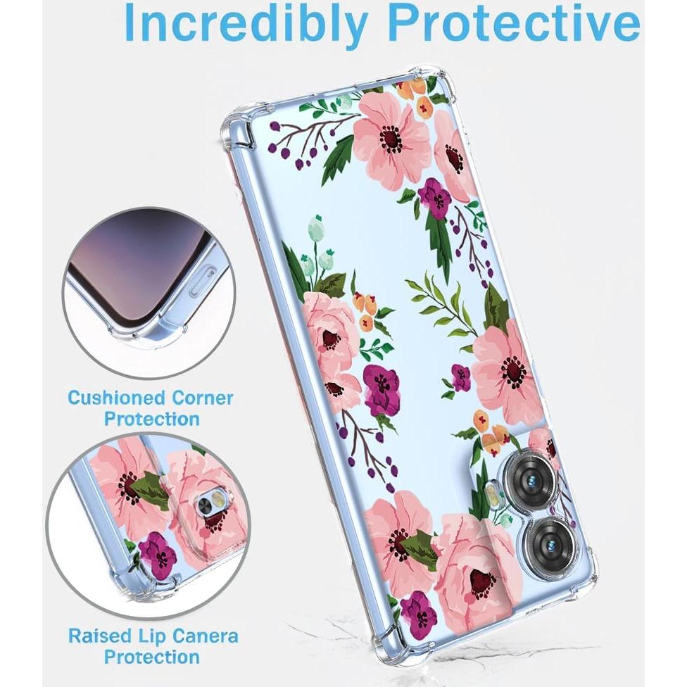 Funda Floral para Moto G85 5G - TPU Transparente y Suave