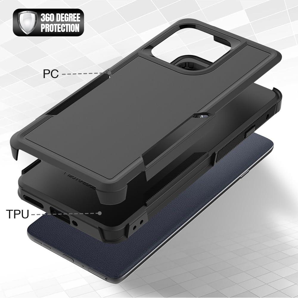 Funda Protectora Doble Capa Motorola Moto Edge 2025 Negra