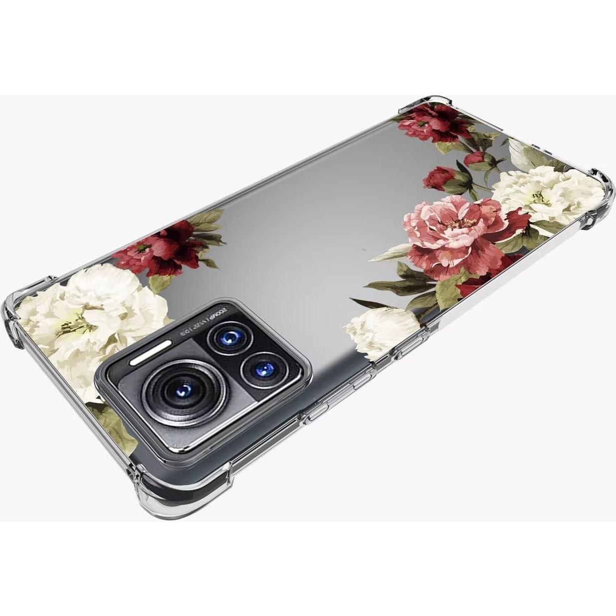 Funda TPU Transparente Floral para Moto X30 Pro/Edge 30 Ultra