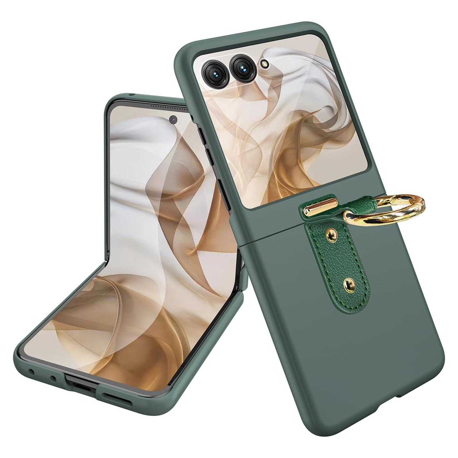 Funda delgada YQODSZ para Motorola Razr 2025 con soporte anillo