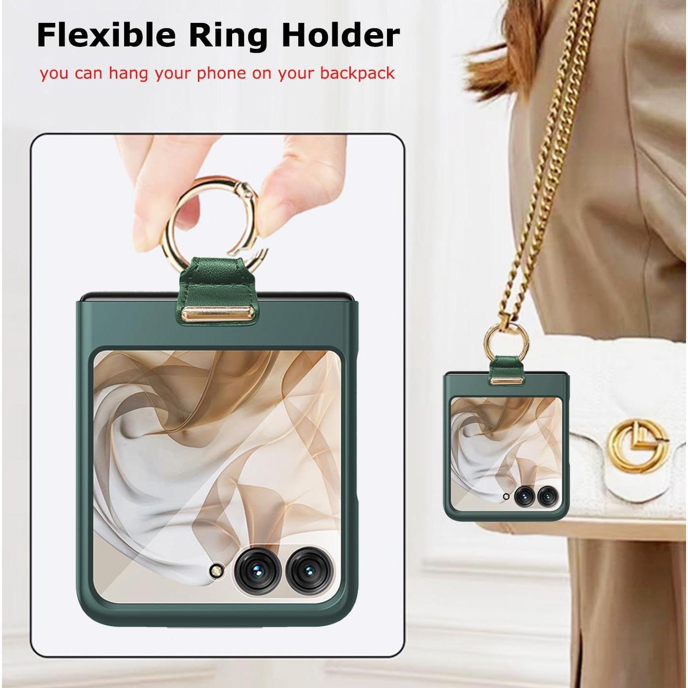 Funda delgada YQODSZ para Motorola Razr 2025 con soporte anillo