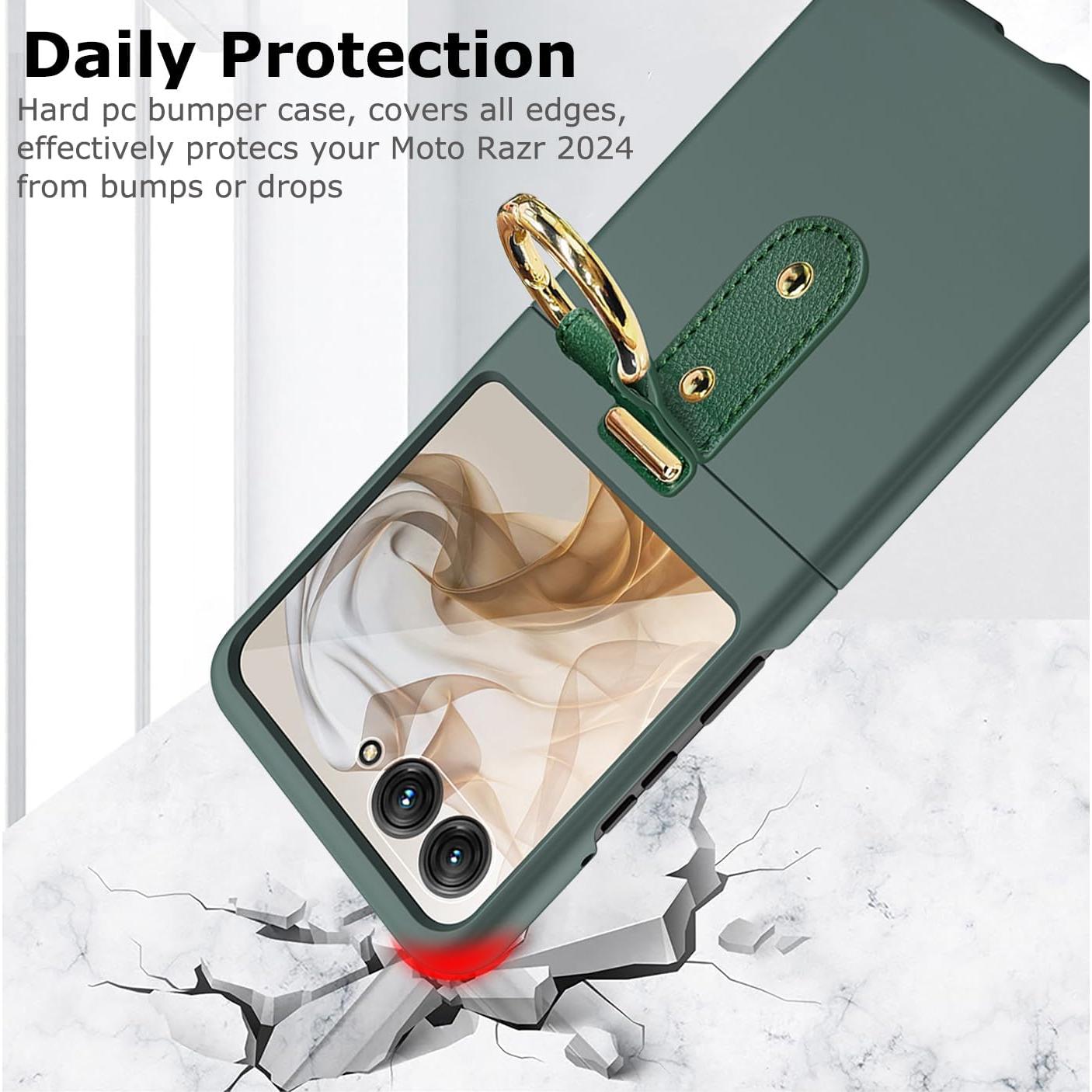 Funda delgada YQODSZ para Motorola Razr 2025 con soporte anillo