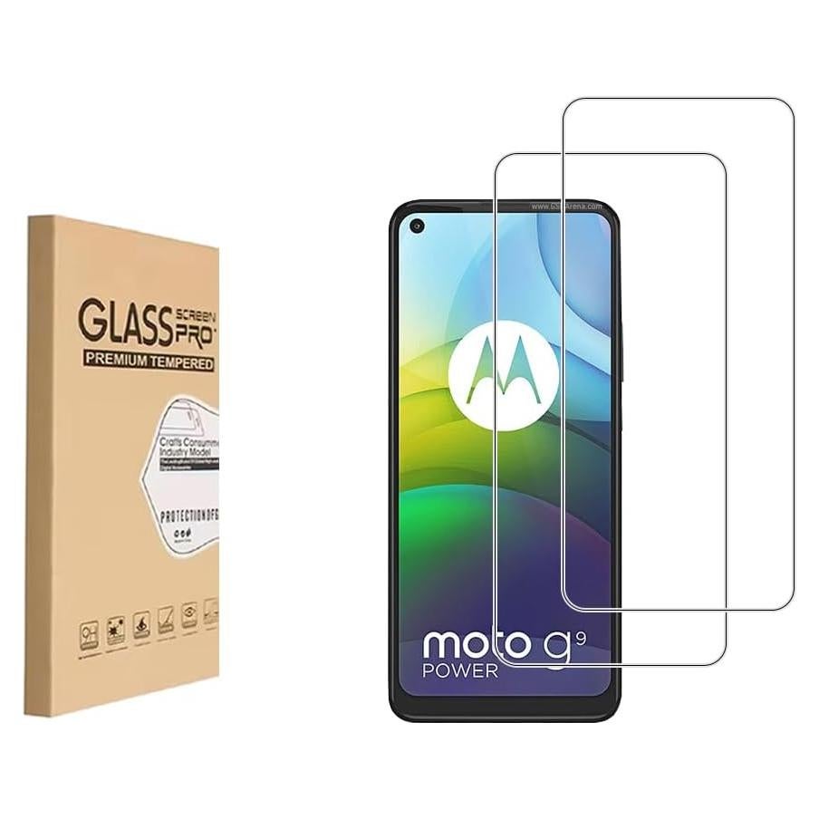Protector de Pantalla Vidrio Templado HYGAMOCC para Moto G9 Power - 2 Pcs