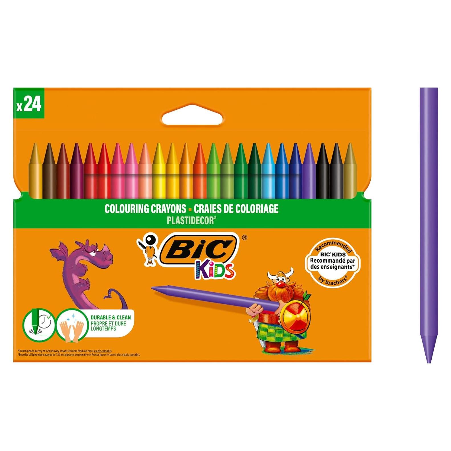 Crayones BIC Kids Plastidecor 24 Colores para Niños