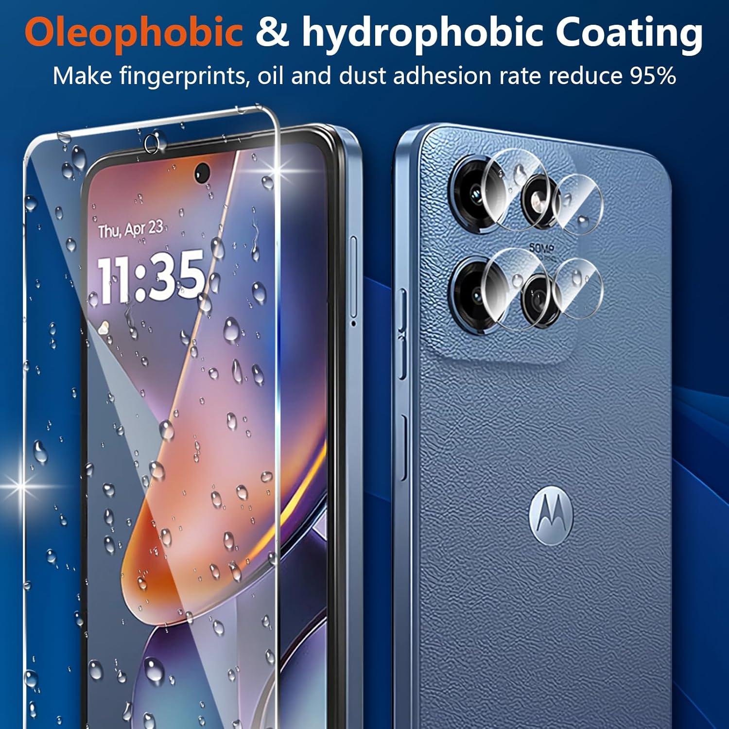 Protector de Pantalla Privado y Lente para Moto G 5G 2025 - 3 Pzas