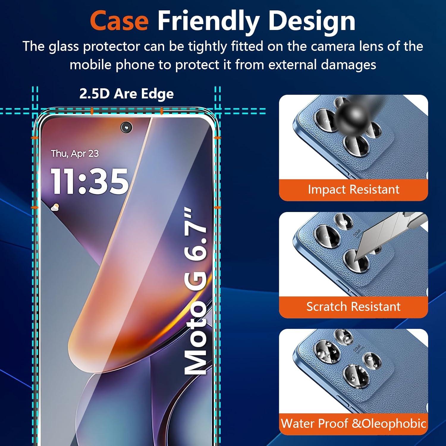 Protector de Pantalla Privado y Lente para Moto G 5G 2025 - 3 Pzas