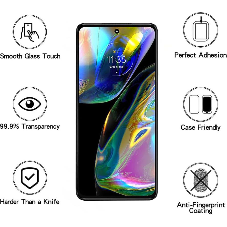 Protector de Pantalla Vidrio Templado HYGAMOCC para Motorola MOTO G52/G82 9H