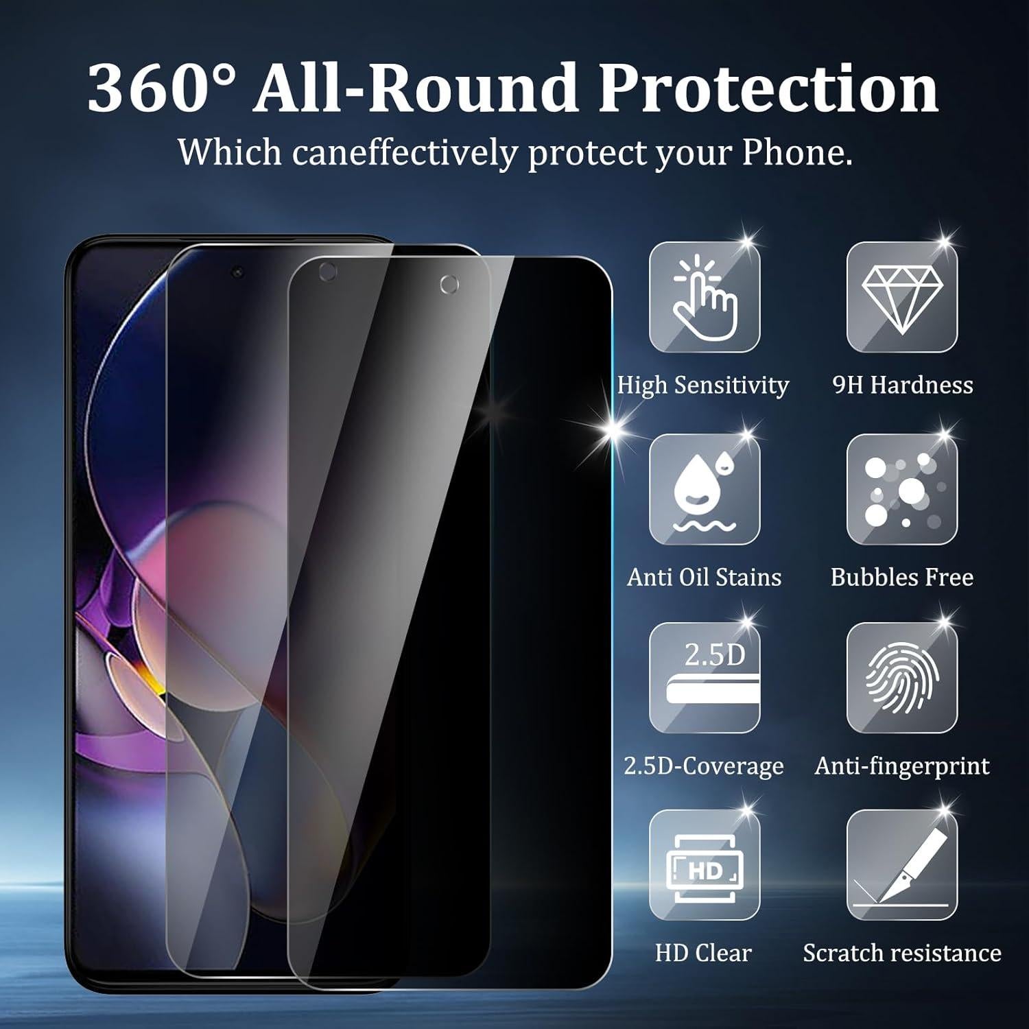 Protector de Pantalla Privado 2PCS CHRINECY para Moto G Stylus 5G 2024