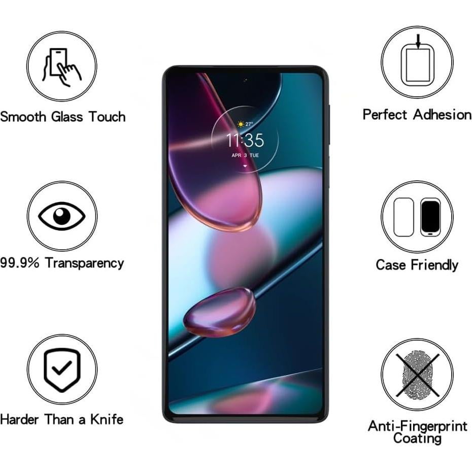 Protector de Pantalla HYGAMOCC para Motorola Edge 30 Pro 2 pcs