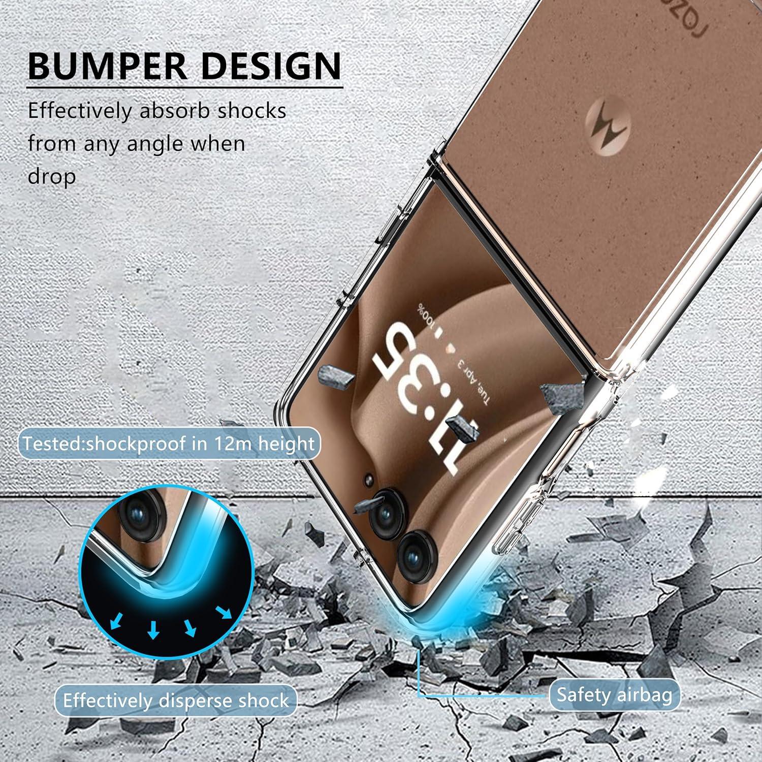 Funda Transparente Anoowkoa para Motorola Moto Razr+ 2025 - Antigolpes