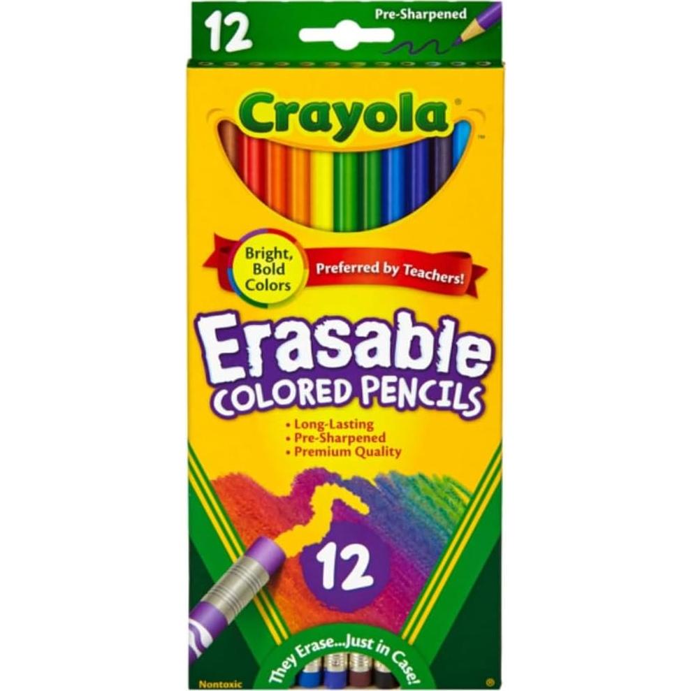 Lápices de colores borrables Crayola 12 unidades - Paquete de 3