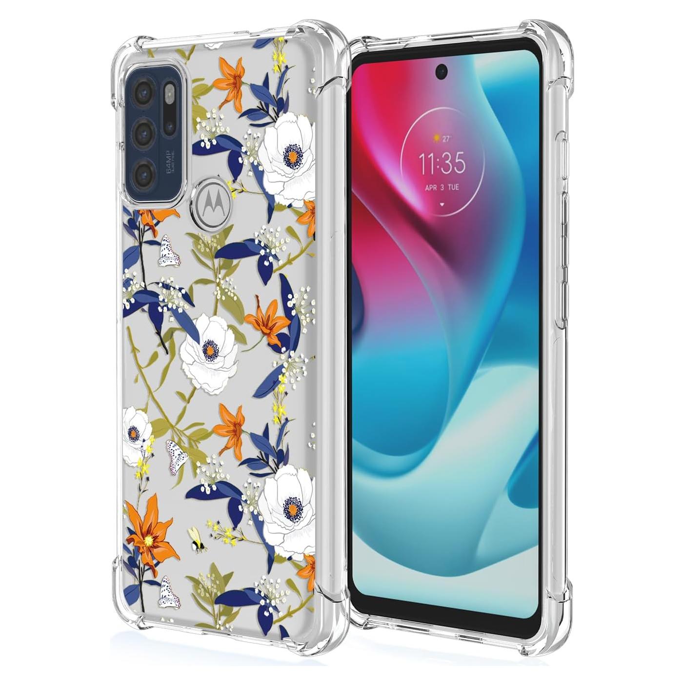 Funda TPU Floral para Moto G60s - Protección Antideslizante