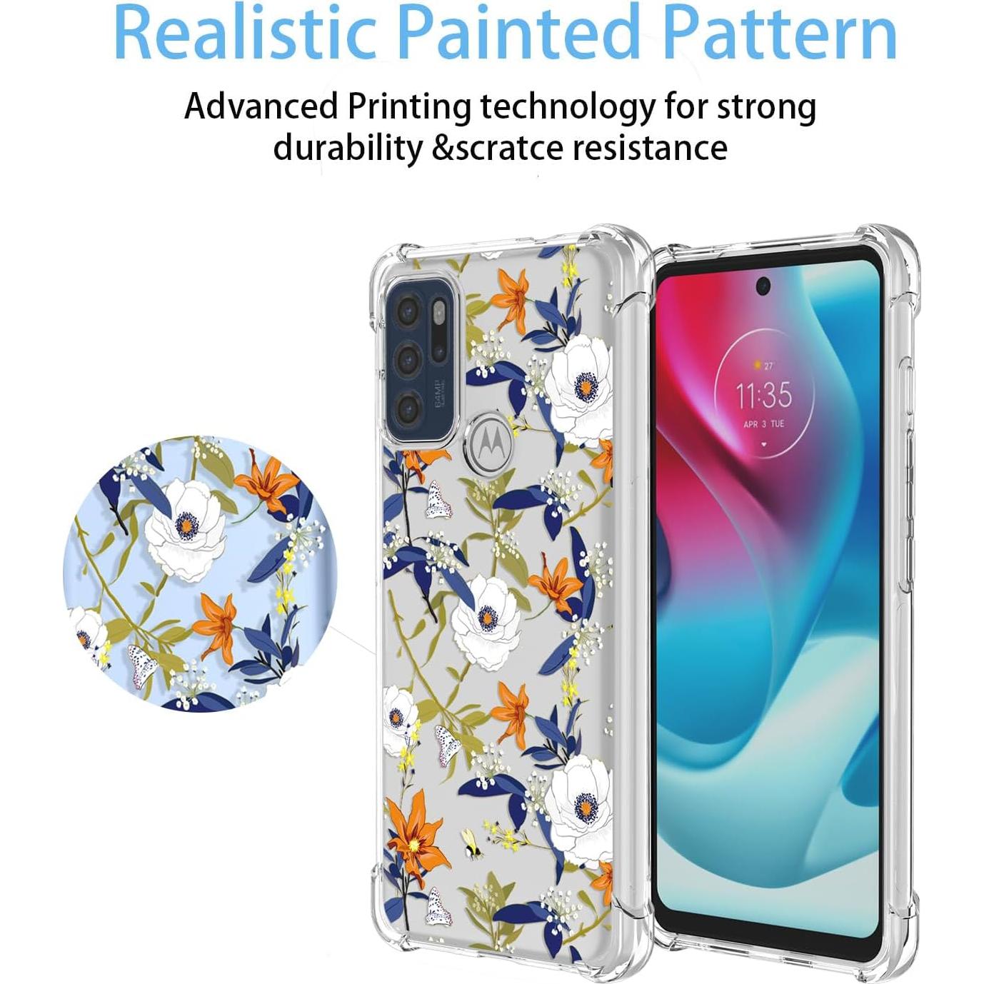 Funda TPU Floral para Moto G60s - Protección Antideslizante