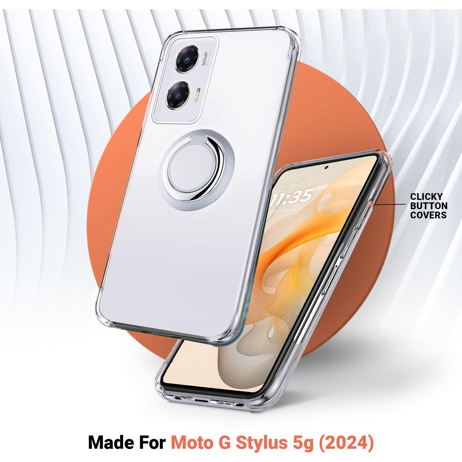 Funda Transparente Silverback para Moto G Stylus 5G 2024 con Soporte