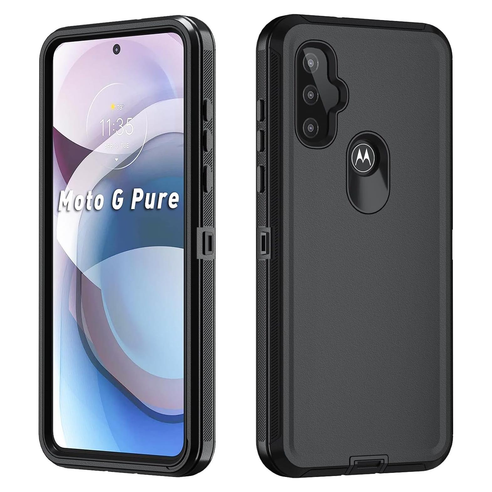 Funda Protectora Dura para Motorola Moto G Pure 5G 2024 Negra