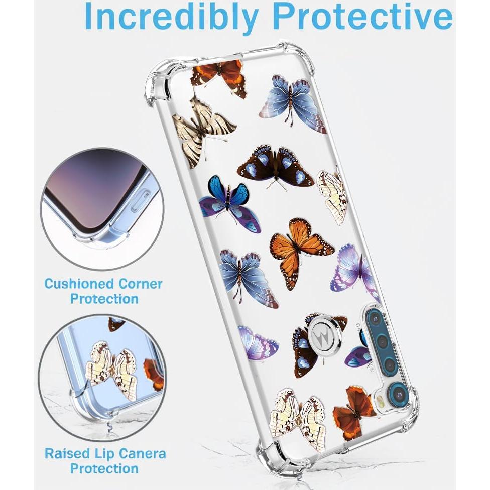 Funda TPU Moto One Fusion Plus - Flores y Mariposas Coloridas