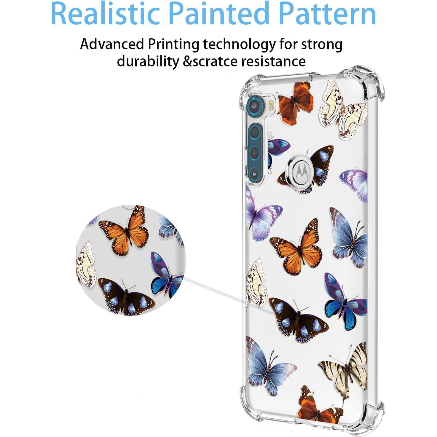 Funda TPU Moto One Fusion Plus - Flores y Mariposas Coloridas