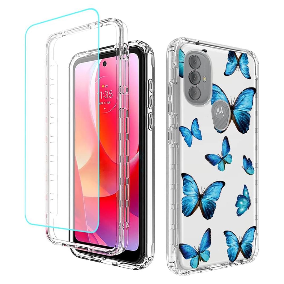 Funda Protectora Floral para Moto G Power 2022 + Protector de Pantalla