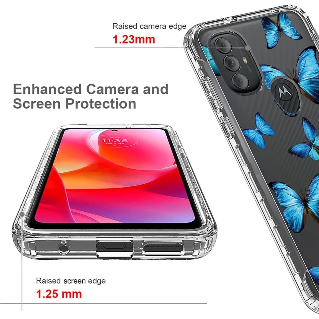 Funda Protectora Floral para Moto G Power 2022 + Protector de Pantalla