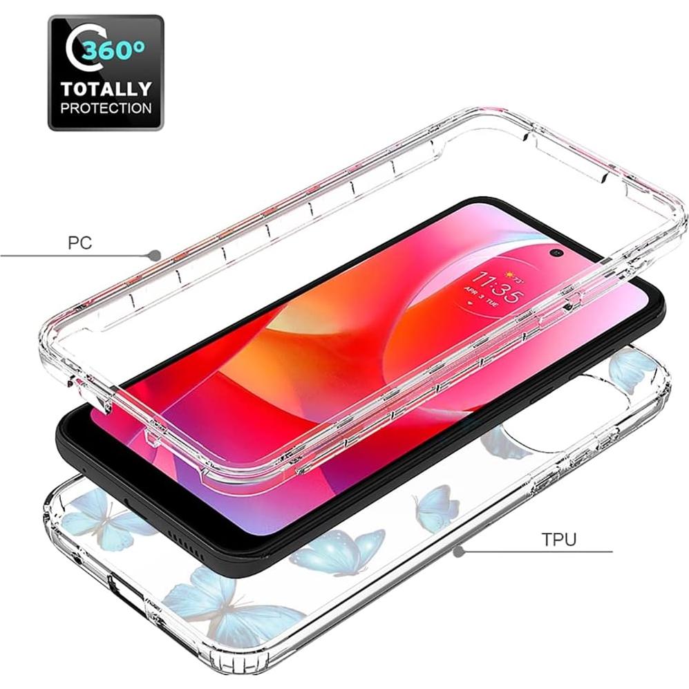 Funda Protectora Floral para Moto G Power 2022 + Protector de Pantalla