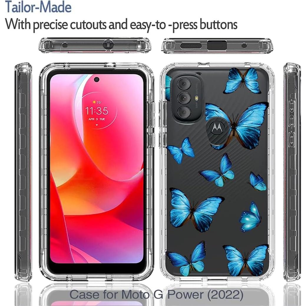 Funda Protectora Floral para Moto G Power 2022 + Protector de Pantalla