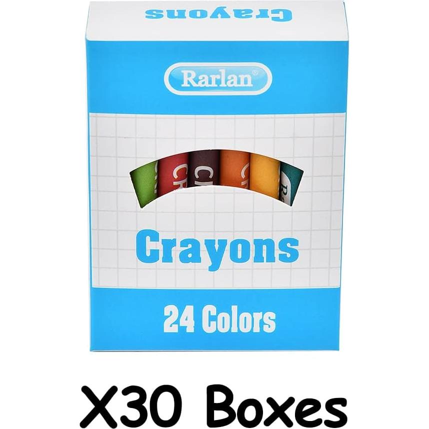 Crayones Rarlan 720 unidades en 30 paquetes de 24 colores