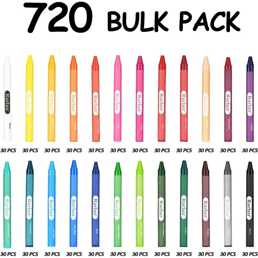 Crayones Rarlan 720 unidades en 30 paquetes de 24 colores