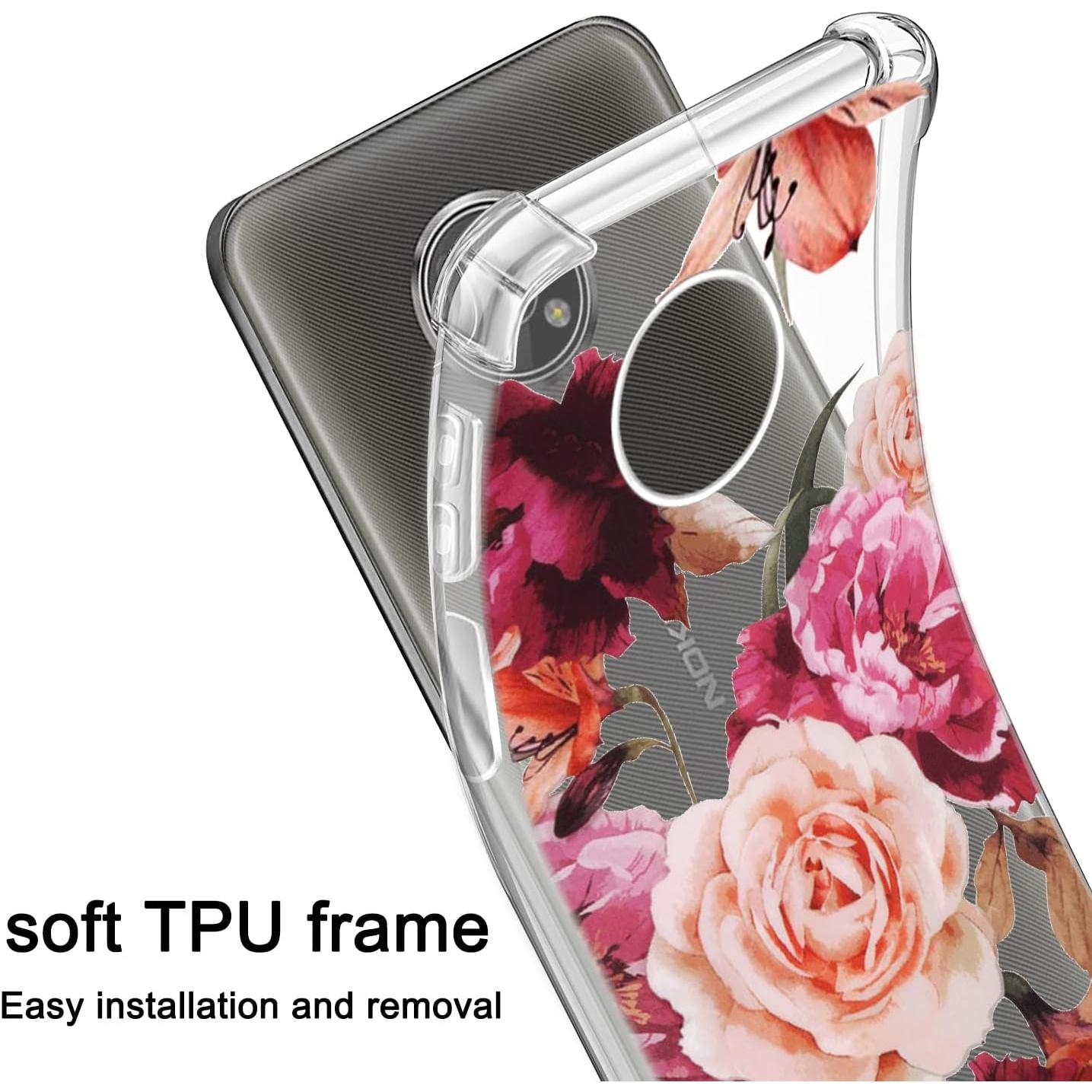 Paquete de 3 fundas TPU para Nokia G300 - Protección floral