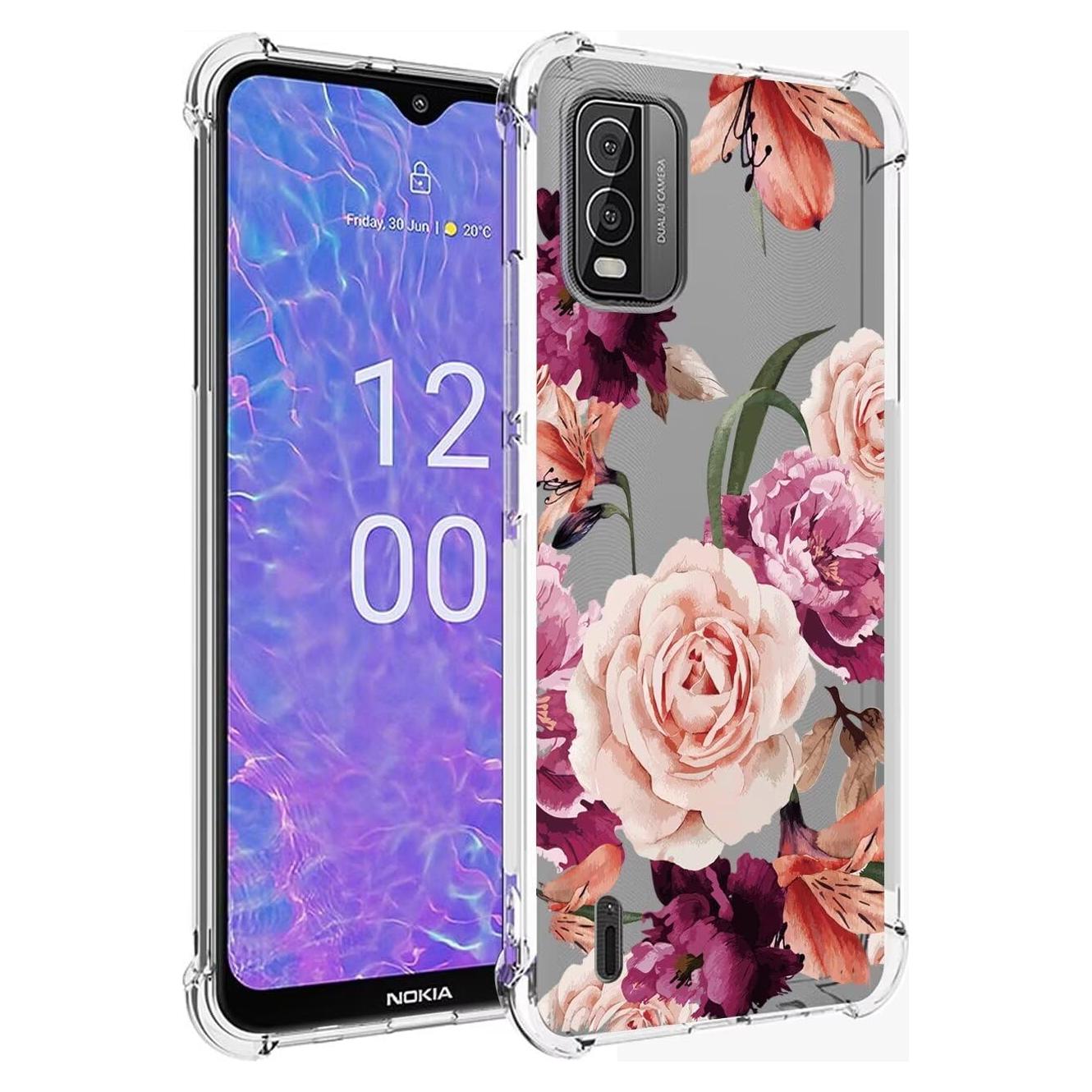 Funda Protectora TPU para Nokia C210 Floral Púrpura 6.3"