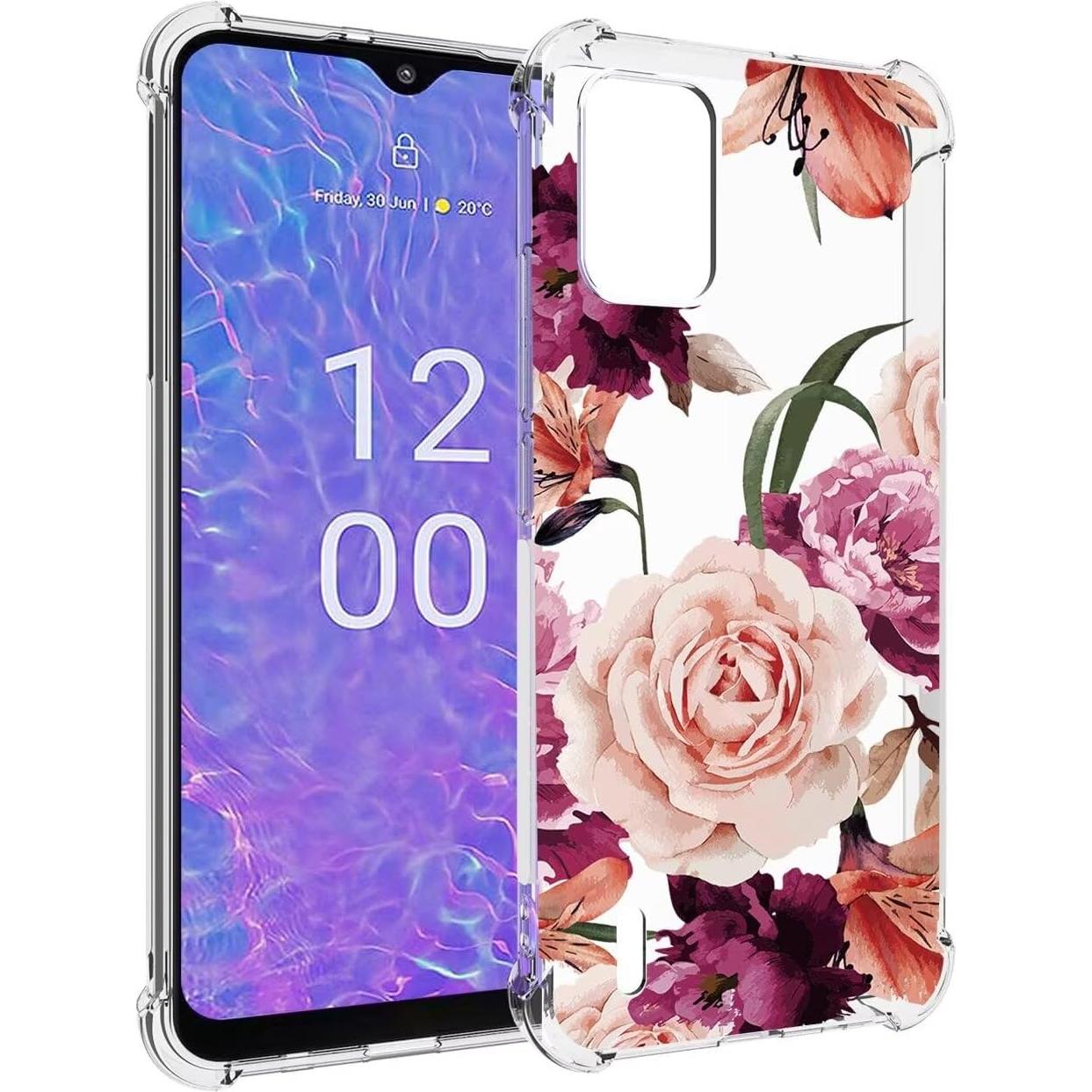 Funda Protectora TPU para Nokia C210 Floral Púrpura 6.3"