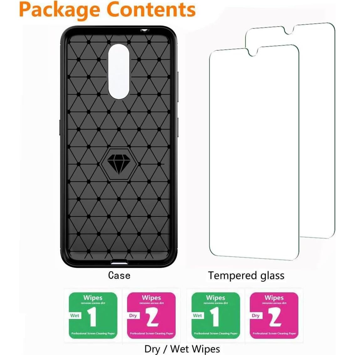 Funda TPU Negra para Nokia 3V/3.2 + 2 Protectores de Pantalla