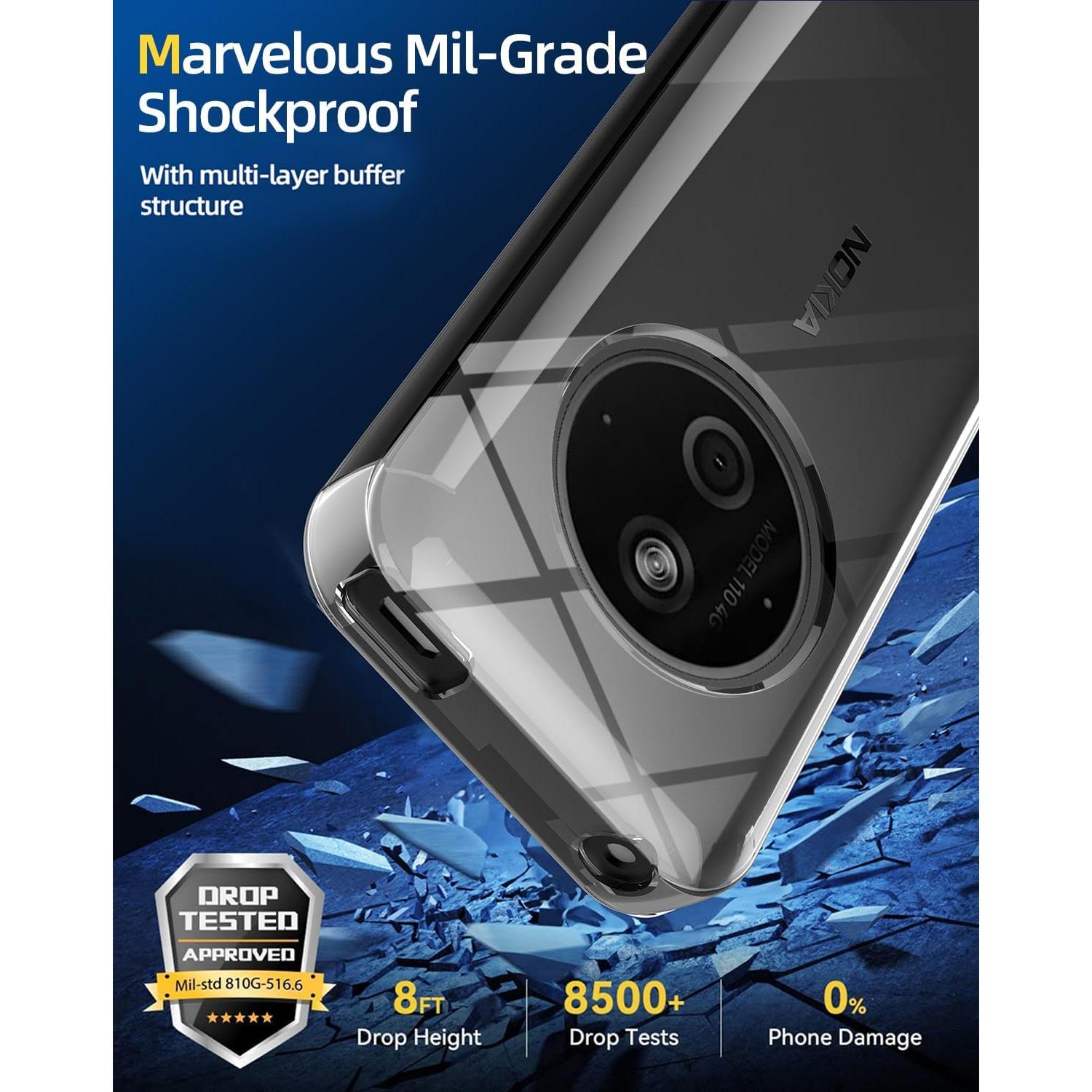 Funda Bumper Transparente para Nokia 125/110 4G 2024 - Silicona