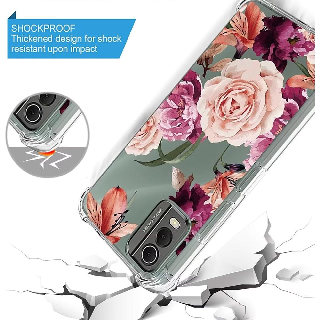 Funda protectora TPU Nokia C32 - Floral Púrpura delgada