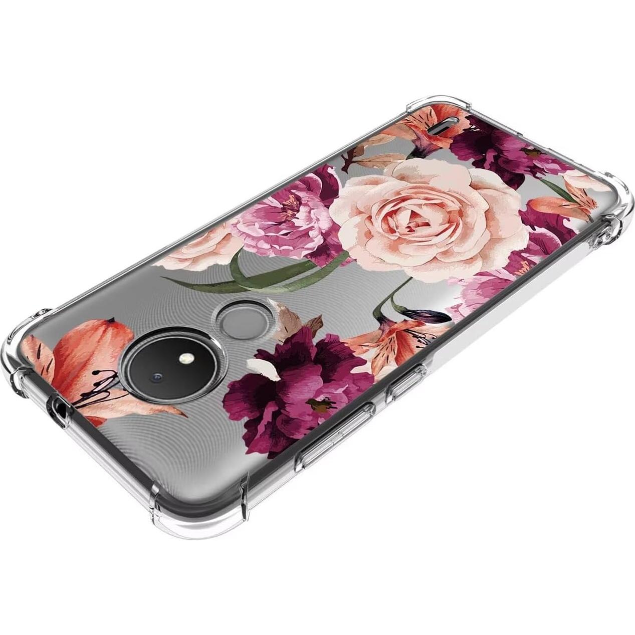 Funda protectora TPU para Nokia C21/C20/C10 - Floral Púrpura
