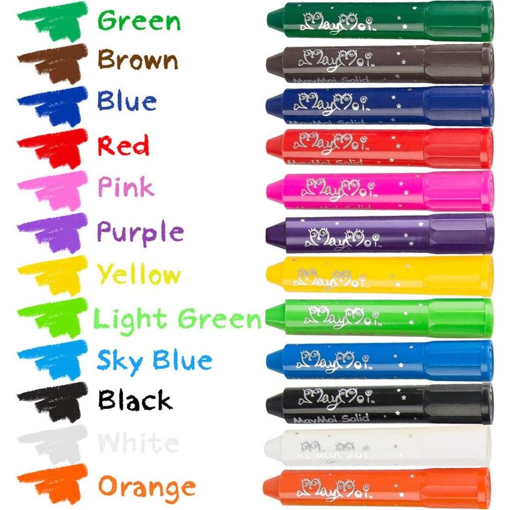 Barras de Pintura Tempera MayMoi 12 Colores Lavables No Tóxicas