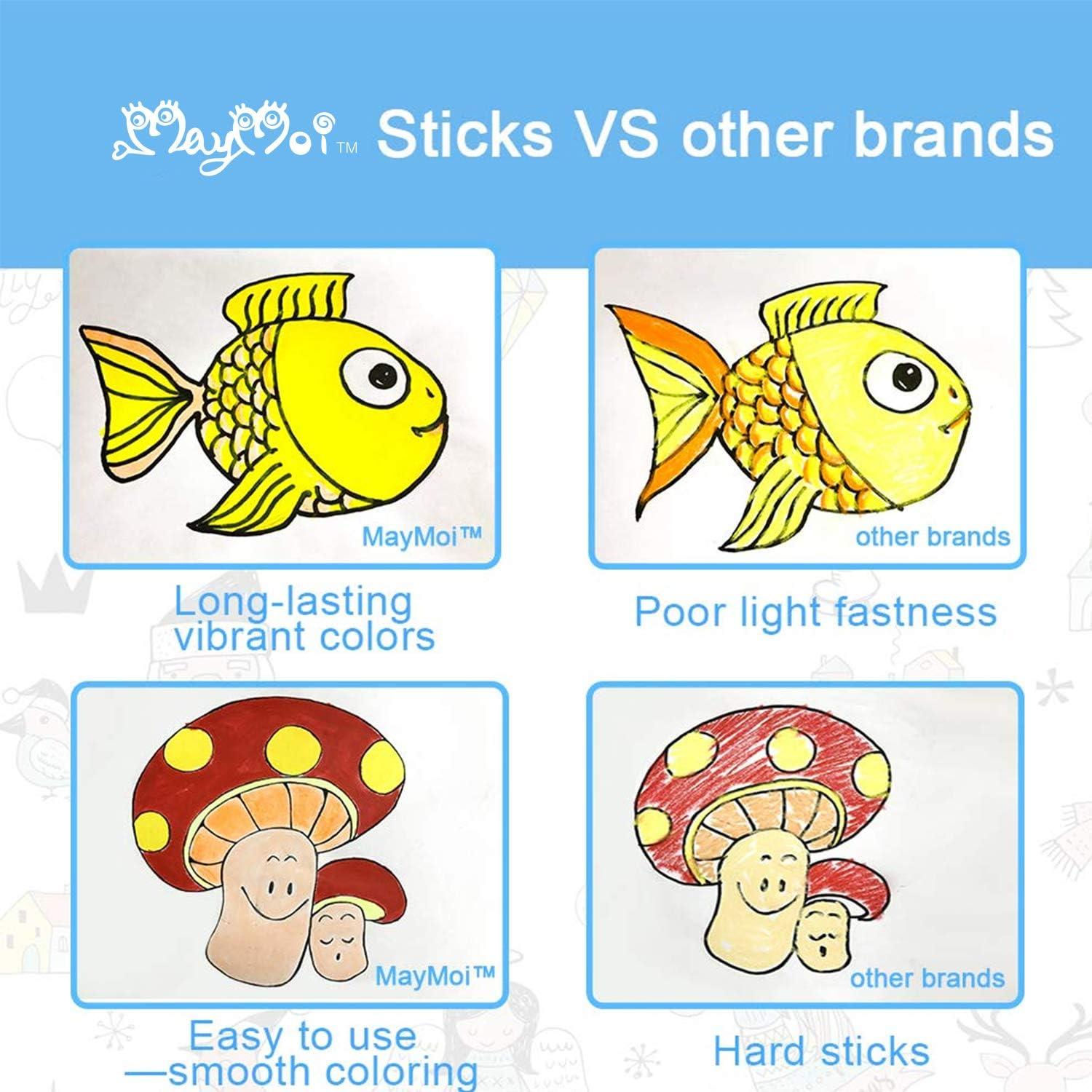 Barras de Pintura Tempera MayMoi 12 Colores Lavables No Tóxicas